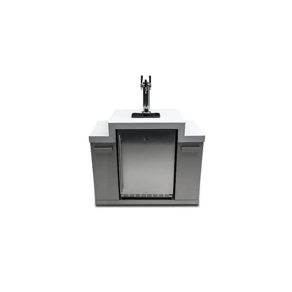 MONT ALPI Original and Deluxe Series 3 Tap Kegerator Propane Natural Gas Outdoor Kitchen Module Grill Island in Stainless Steel