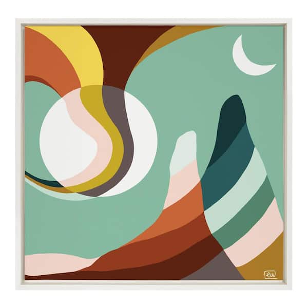 Kate and Laurel Sylvie Sandstone Borealis by Erika Wynn Framed Canvas Landscape Art Print 22 in. x 22 in.