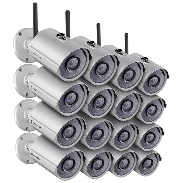 Amcrest HDSeries Outdoor 720p Wi-Fi Wireless IP Security Bullet Camera with IP66 Weatherproof 720p (1280TVL) (16-Pack)