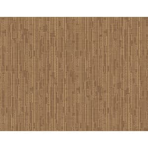 Vertical Geo Brown Paper Non-Pasted Strippable Wallpaper Roll ( Cover 60.75 sq. ft. )