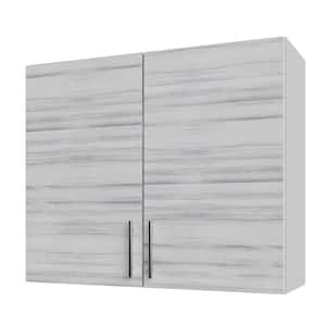 Miami White Wash Matte 36 in. x 12 in. x 30 in. Flat Panel Stock Assembled Wall Kitchen Cabinet