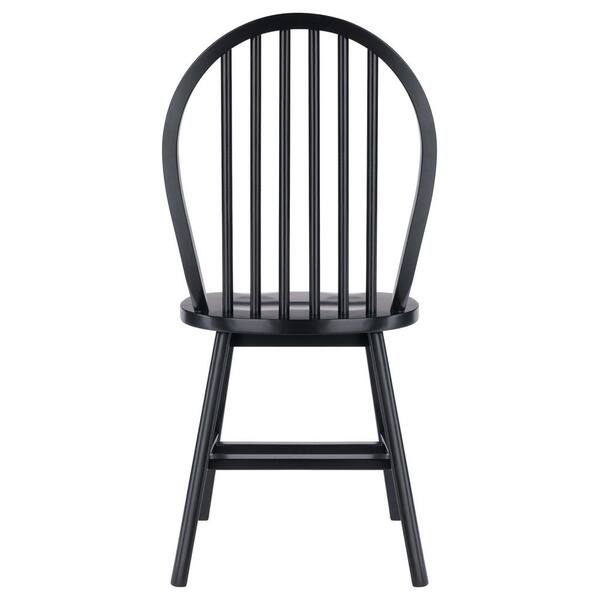WINSOME WOOD Windsor Black Solid Wood Windsor Chair (Set of 2