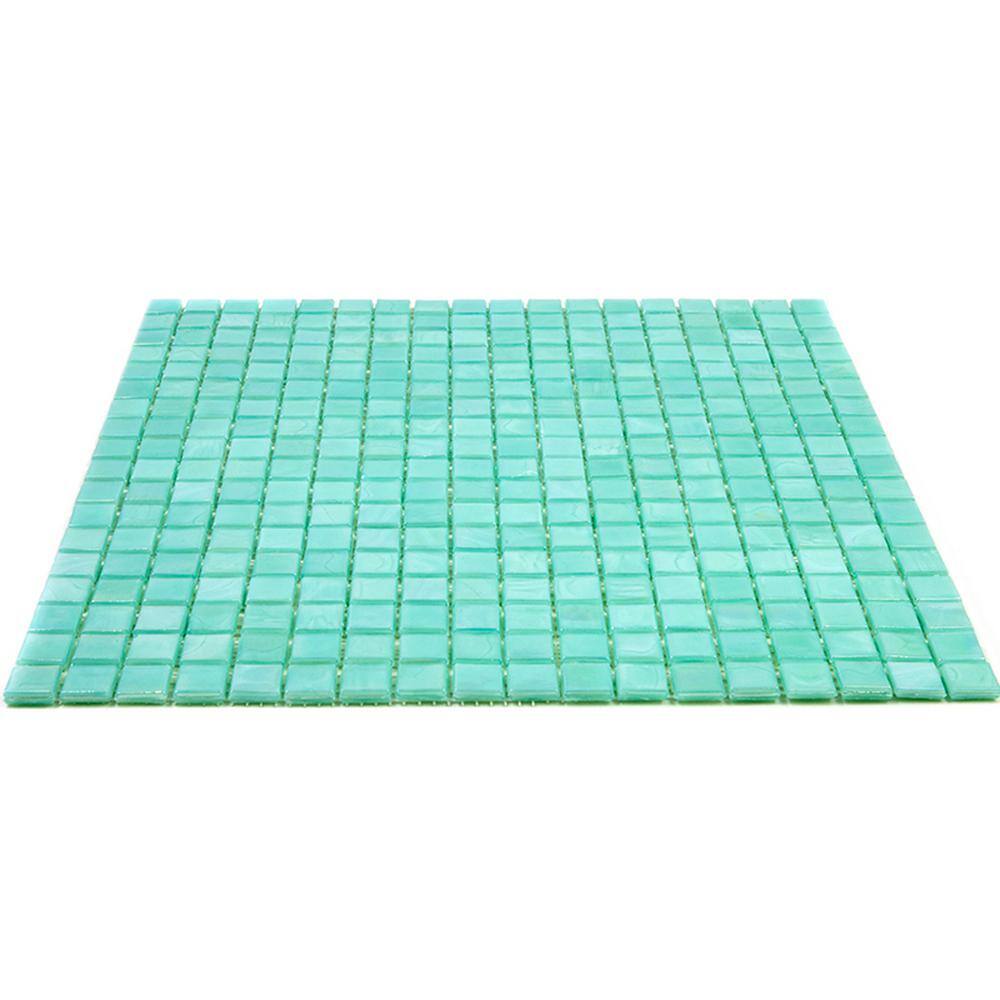 Winter Green Glossy Glass Mosaic Tile for Kitchen and Bathroom
