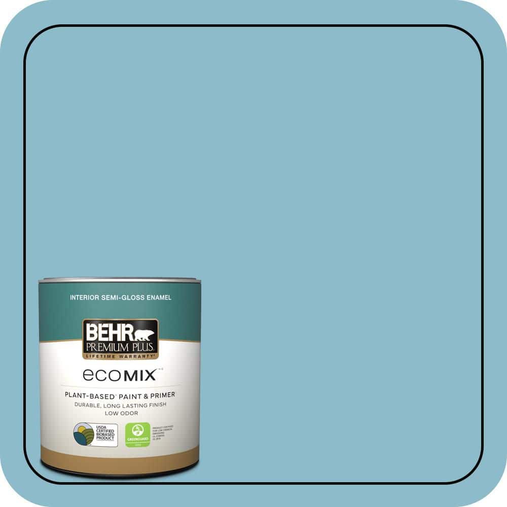 1 qt. #S460-3 Blue Echo Semi-Gloss Enamel EcoMix Plant-Based Interior Paint & Primer price history on PriceWatchPro