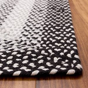 Waterbury Rectangle Black and Gray 4 ft. X 6 ft. Cotton Braided Area Rug
