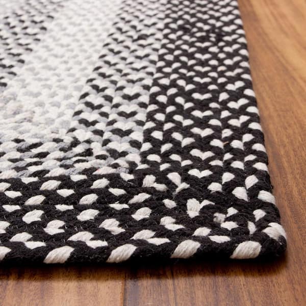 Waterbury Rectangle Black and Gray 7 ft. X 9 ft. Cotton Braided Area Rug