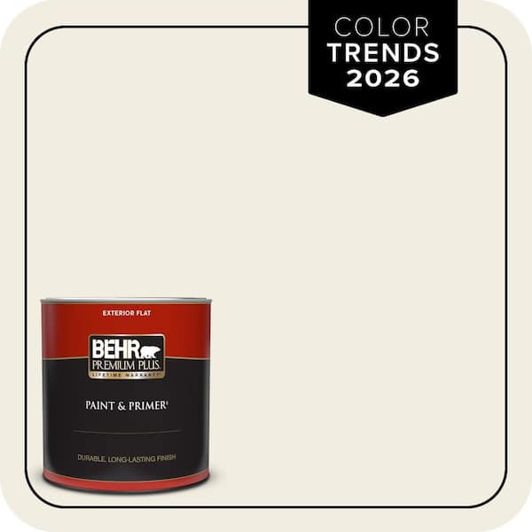 BEHR PREMIUM PLUS 1 qt. Designer Collection #DC-003 Blank Canvas Flat Exterior Paint & Primer
