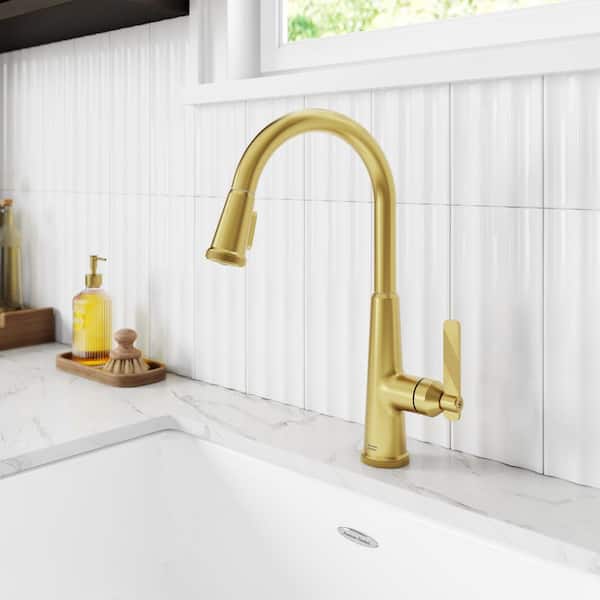 Eastcourt Single Handle Pull Down Sprayer Kitchen Faucet with Dual Spray in Brushed Cool Sunrise