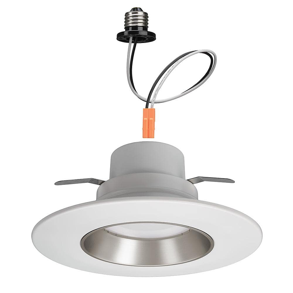 5"/6" White Brushed Nickel LED Recessed Downlight with Interchangeable Trims