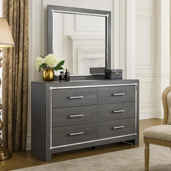dresser with mirror grey Blairhurst - Light Grayish Brown main image 1