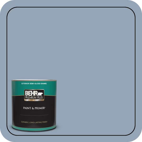 BEHR PREMIUM PLUS 1 qt. #580F-4 River Valley Semi-Gloss Enamel Exterior Paint & Primer