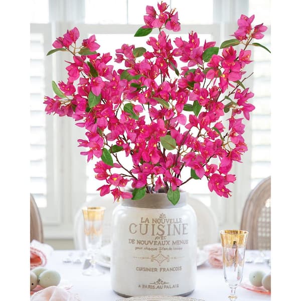 Fuchsia Artificial Bougainvillea Branch Stem 37. 4in Silk Flowers