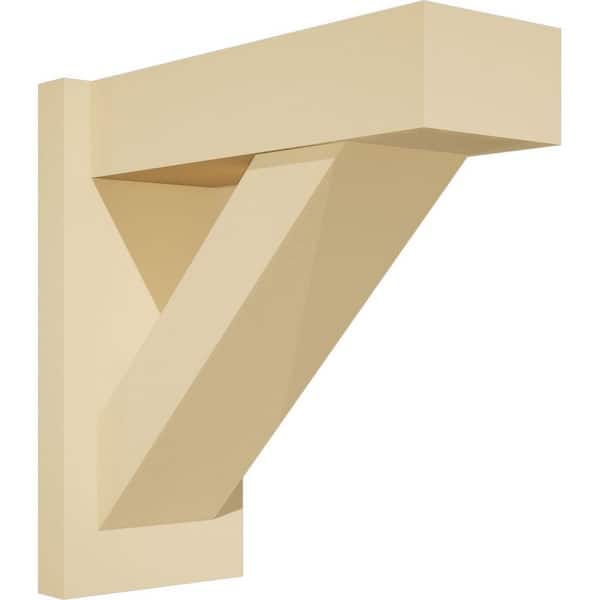 Ekena Millwork Traditional 7 in. W x 16 in. H x 16 in. D Signature Urethane Polyurethane Outlooker with Block Ends