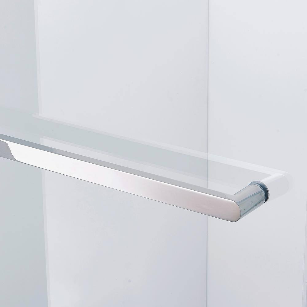 60" Chrome Semi-Frame Sliding Shower Door with Tempered Glass