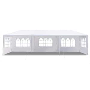10x30 ft. White Party Tent with 5 Removable Sidewalls, Heavy Duty Waterproof Canopy