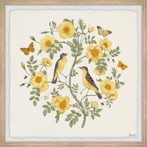 "Birds and Butterflies" by Marmont Hill Framed Nature Art Print 18 in. x 18 in.