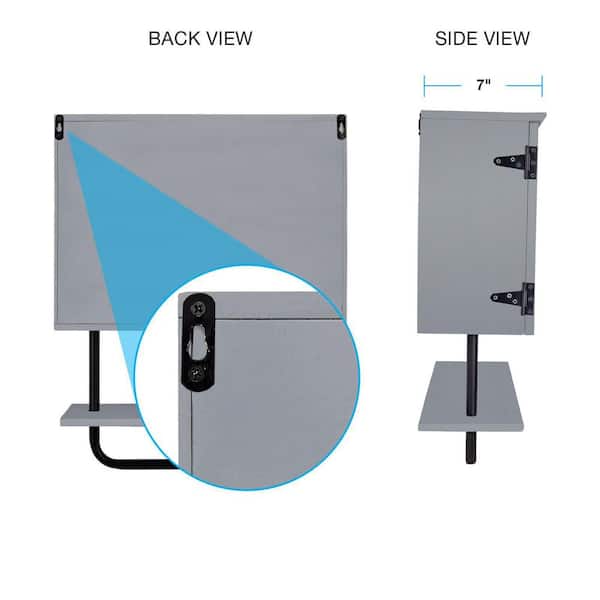 Excello Global Products 17-in x 21-in x 8-in Barndoor Magnetic Bathroom Wall Cabinet