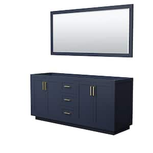 Miranda 71 in. W x 21.75 in. D Double Bath Vanity Cabinet Only with Mirror in Dark Blue