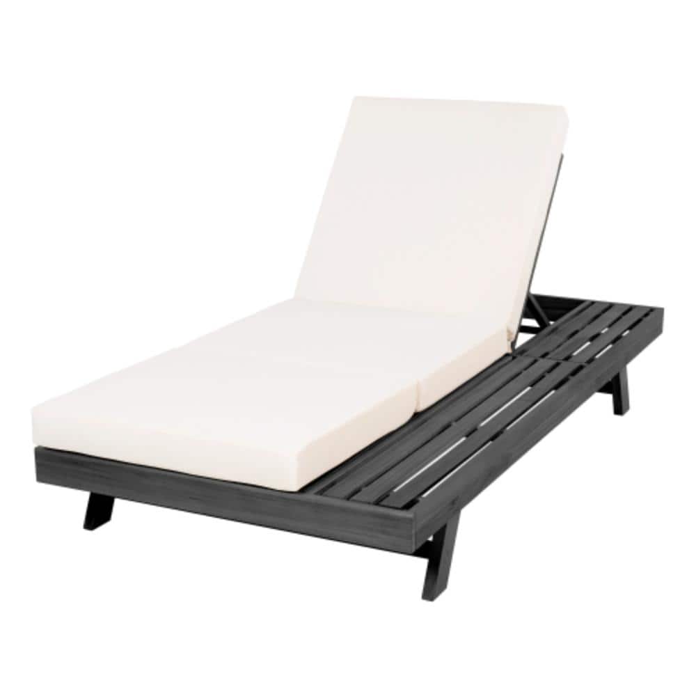 Acacia Wood Outdoor Lounge Chair with Cream Cushions, Water-Resistant price history on PriceWatchPro