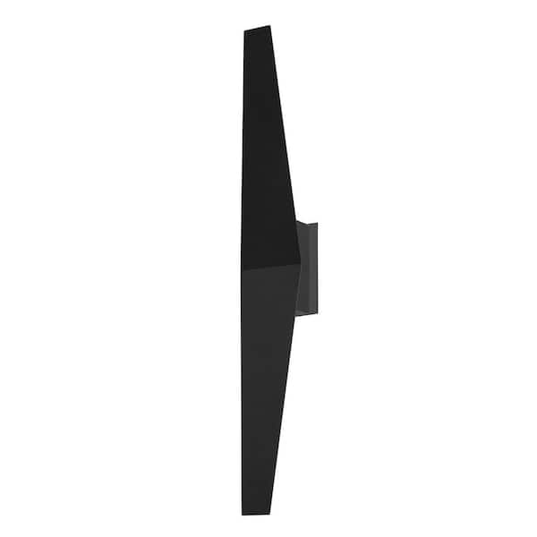 Brink Transitional 1-Light Black Dimmable Wall Sconce with Acrylic Shade