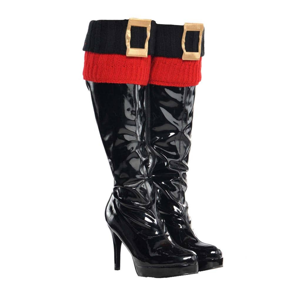 Amscan Santa Red and Black Christmas Boot Cuff with Gold Buckle ...