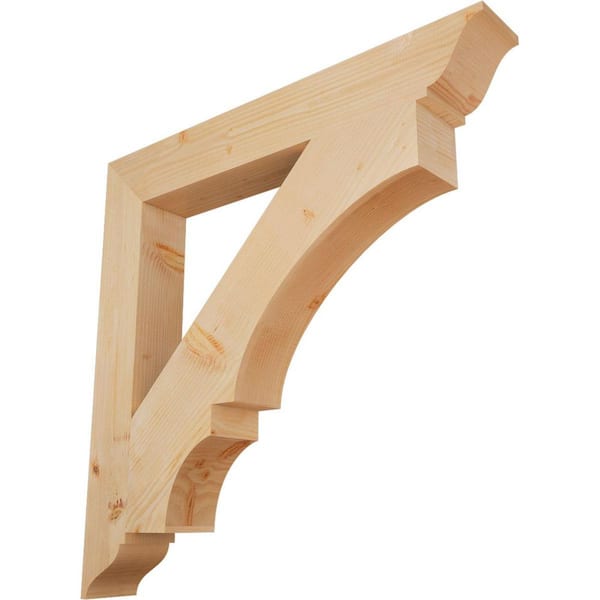 Ekena Millwork 5.5 in. x 44 in. x 44 in. Douglas Fir Balboa Traditional Smooth Bracket