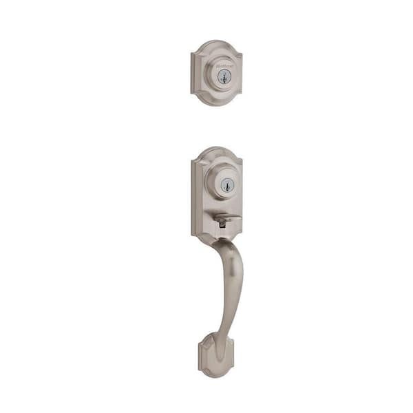 Kwikset Montara Satin Nickel Double Cylinder Door Handleset Less Interior Pack Featuring SmartKey Security