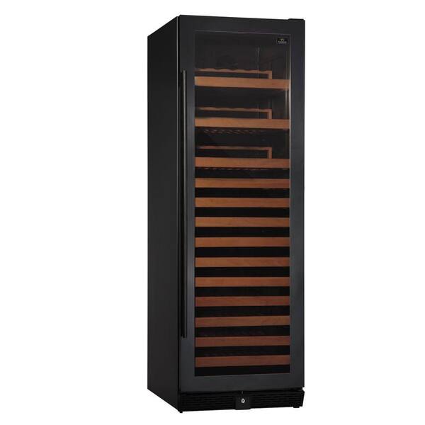 KingsBottle 170-Bottle Single Zone Wine Cooler in Black