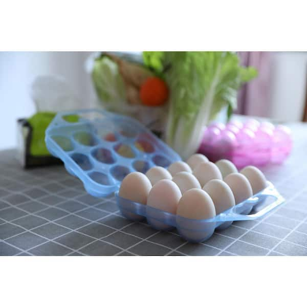 Basicwise Clear Plastic Egg Carton, 12 Egg Holder Carrying Case