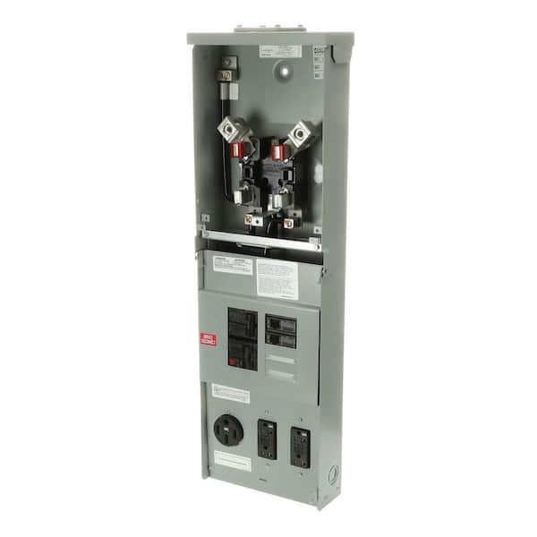 Midwest Electric Products 100 Amp 6-Space 12-Circuit Main Breaker Overhead Ring Type Metered Temporary Power Panel (M176MBC033)