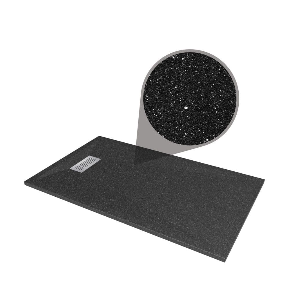 CASTICO 32 in. W x 60 in. L x 1.125 in. H Alcove Solid Composite Stone ...