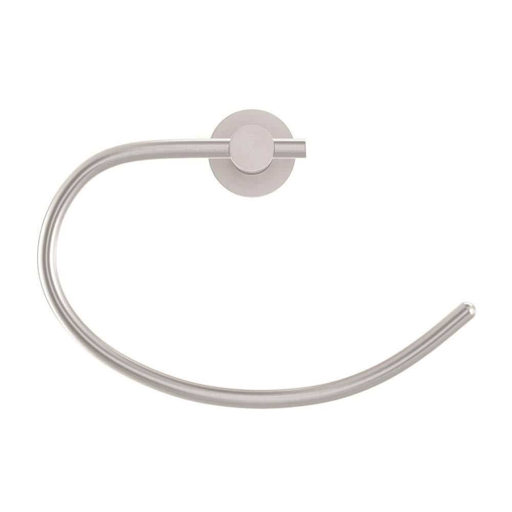 Brushed Nickel Rectangular Wall Mounted Towel Ring