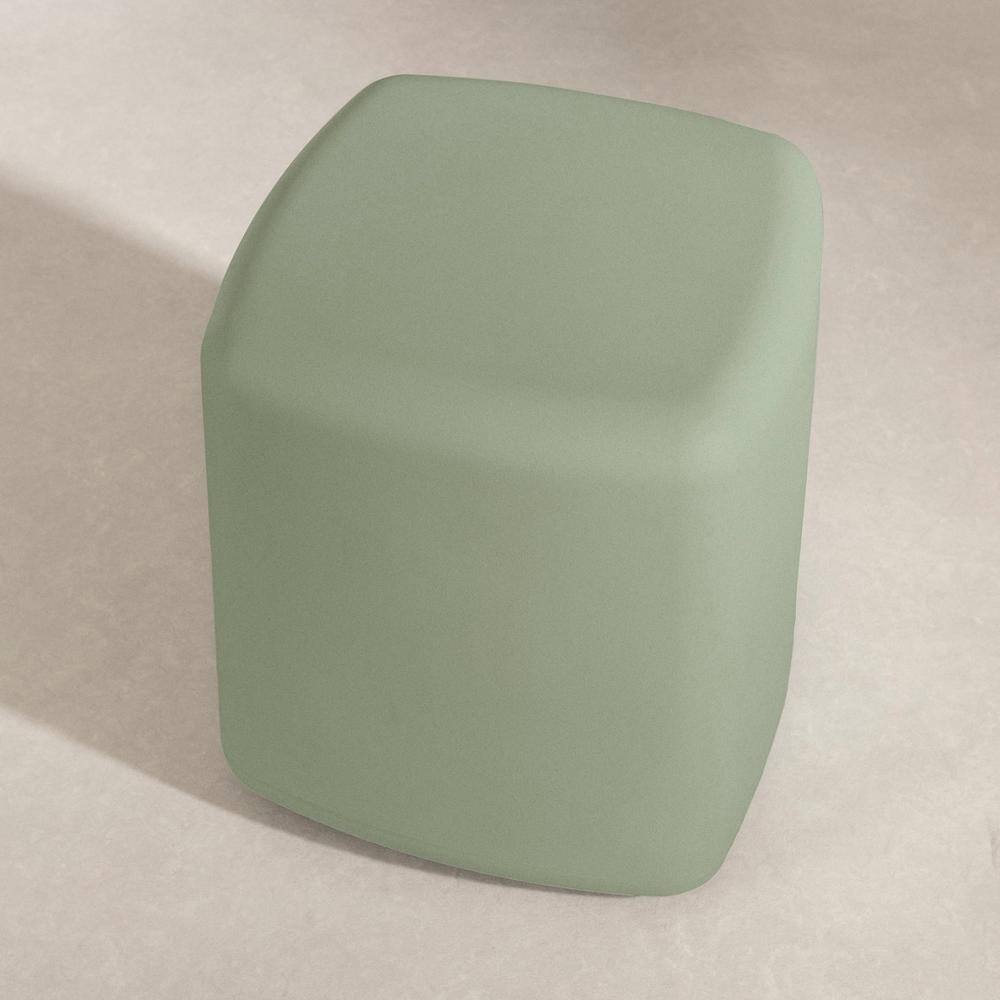 Sage Green Polyethylene Cubic Nightstand