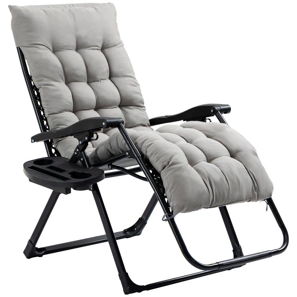 Zero Gravity Camp Chair, Folding Reclining Lounge Chair with Padded Cushion, Supports Up to 264 lbs. - Light Gray price history on PriceWatchPro