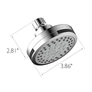 Eastport II 5-Spray Patterns 3.86 in. H Wall Mount Fixed Shower Head in Polished Chrome