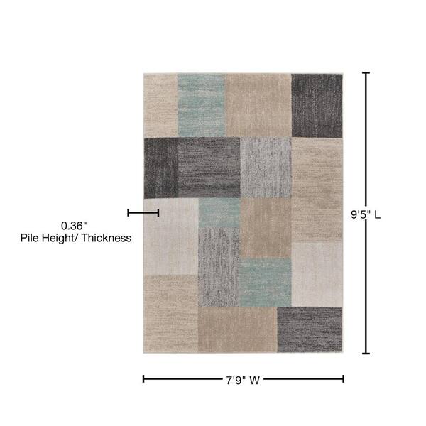 Unbranded - Dante Modern Pastel Multi-Color 7 ft. 9 in. x 9 ft. 5 in. Color Blocks Polypropylene Area Rug