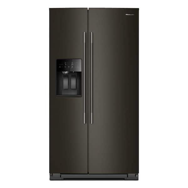 35.5 in. 20.8 cu. ft. Counter Depth Side-by-Side Refrigerator in Black Ore with Exterior Ice and Water Dispenser
