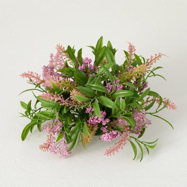 SULLIVANS 11 in. Leafy Blush Berry Orb; Pink