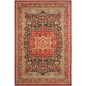 Mahal Red 5 ft. x 8 ft. Border Area Rug