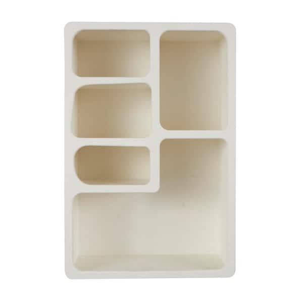 Litton Lane 16 in. W x 8 in. D Cream Arched Wooden Geometric Decorative Wall Shelf with Block Shapes