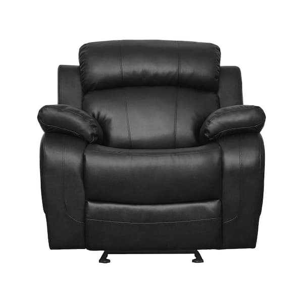 EVERGLADE HOME Alamo Black Faux Leather Upholstery Reclining Chair