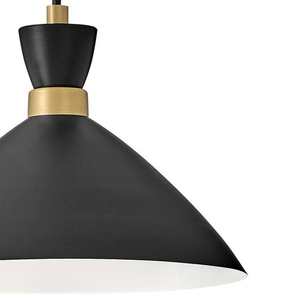 LARK - Simon Black + Heritage Brass Conical Pendant Light