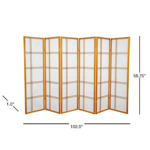 5 ft. Honey 6-Panel Room Divider