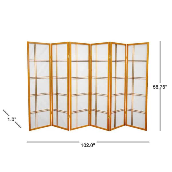 5 ft. Honey 6-Panel Room Divider