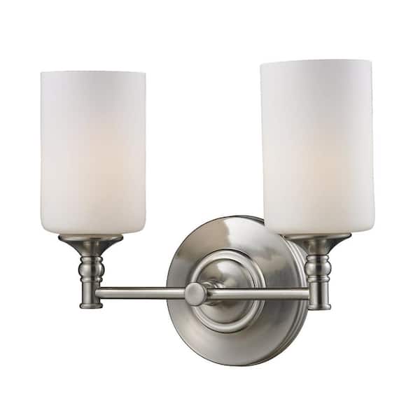 Unbranded Lawrence 13 in. 2-Light Brushed Nickel Vanity Light