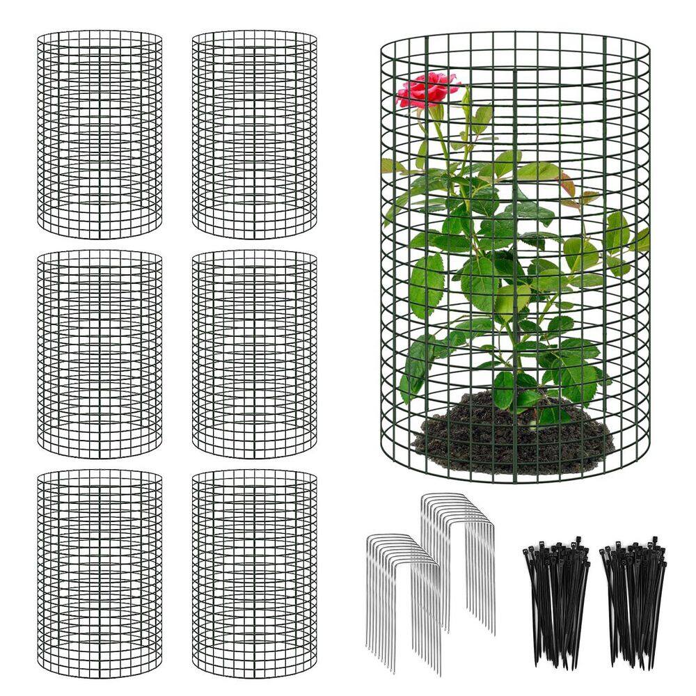 6 Pack 23.6 in. Metal Plant Cage Chicken Wire Cloche with Ground Stakes and Nylon Tie, Garden Protection Bunny Barricade price history on PriceWatchPro