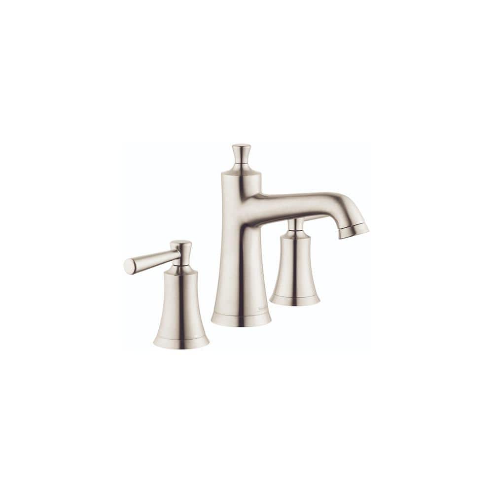 Joleena Brushed Nickel Widespread Bathroom Faucet with Drain