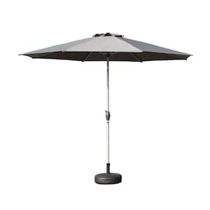 10 ft. x 10 ft. Outdoor Table Patio Umbrella with Push Button Tilt Crank 8 Sturdy Ribs, UV Protection Waterproof, Gray