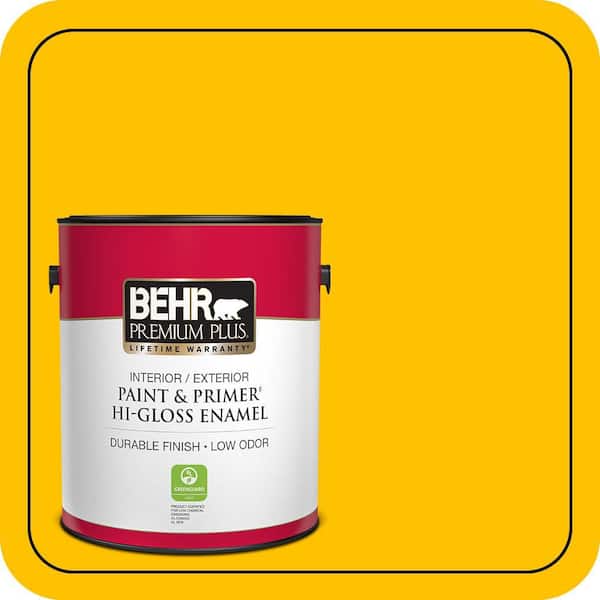 BEHR PREMIUM PLUS 1 gal. #360B-7 Center Stage Hi-Gloss Enamel Interior/Exterior Paint & Primer