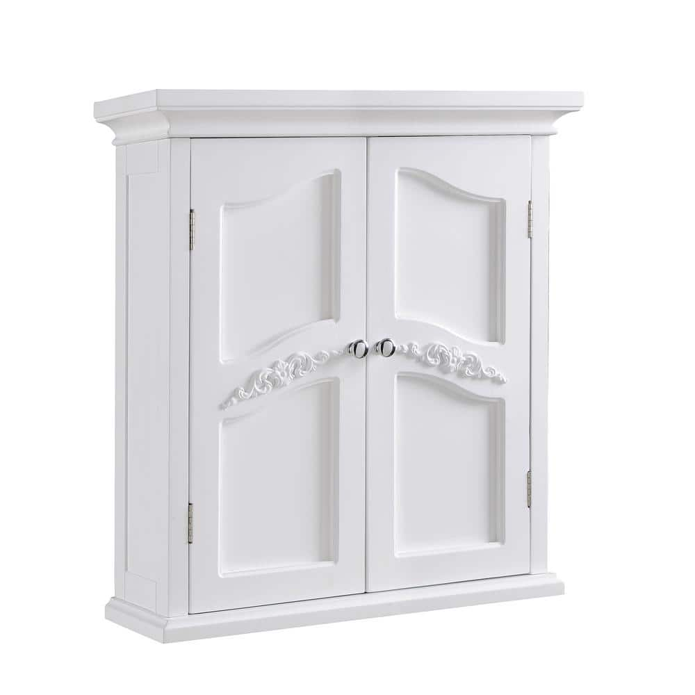 Elegant Home Fashions Venice 22 In W X 24 In H X 8 In D Bathroom Storage Wall Cabinet In White Hdt549 The Home Depot